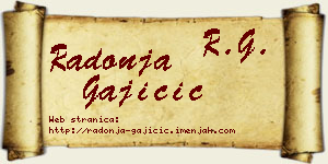 Radonja Gajičić vizit kartica